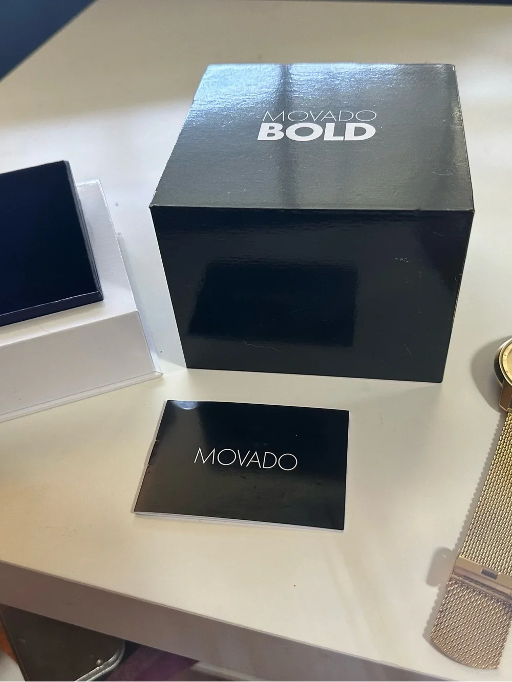 Movado Gold-Tone Minimalist Mesh Bracelet Watch